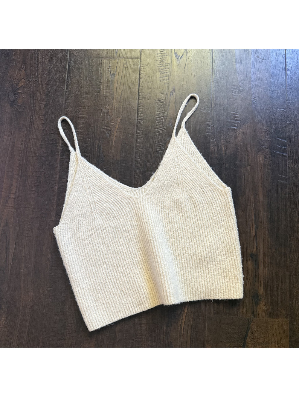 Vintage French Connection Wool Blend Knit Camisole Sweater Tank Ivory M